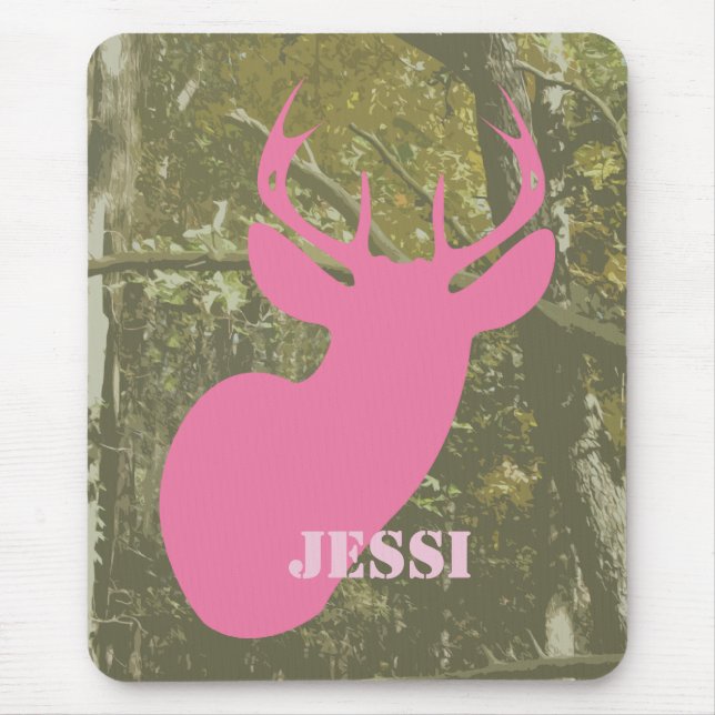 Camo & Pink Deer Mousepad (Front)