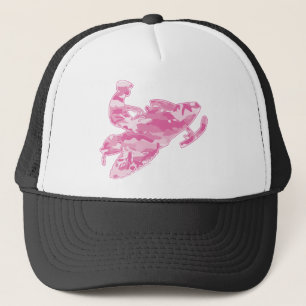 Camo Pink Sled on Black copy Trucker Hat