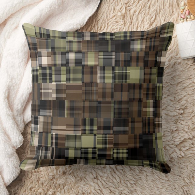 Camo Plaid Weave Cushion (Blanket)