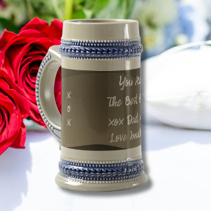 Camo Print Best Dad Ever Script Name Classic Cool Beer Stein