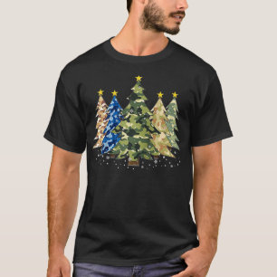Camo Print Christmas Trees with Camoue Print Xmas  T-Shirt