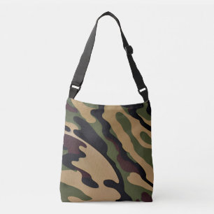 Camo Print Cross-Body Tote Bag