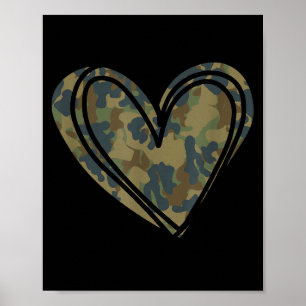 Camo Print Heart Valentines Day 