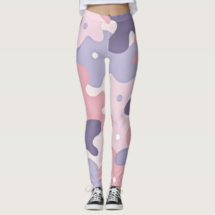 Camo print in pastel pink and lavender leggings