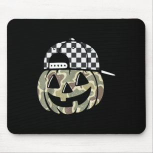 Camo Pumpkin Jack O Lantern Face Camouflage Hallow Mouse Pad