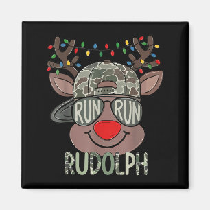 Camo Reindeer Hat Ball Cap Christmas Boy Cute Xmas Magnet