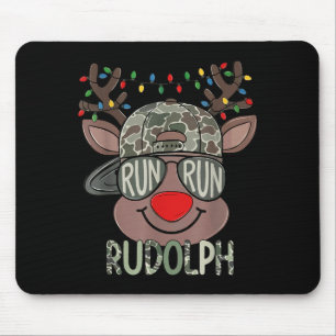 Camo Reindeer Hat Ball Cap Christmas Boy Cute Xmas Mouse Pad