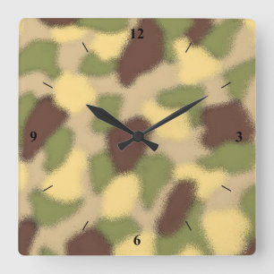 Camo Ripple Square Wall Clock
