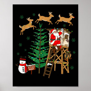 Camo Santa Christmas Deer Hunting Camouflage Hunte Poster