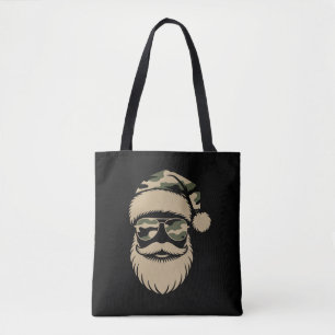 Camo Santa Claus Sunglasses Xmas Camouflage  Tote Bag