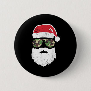 Camo Santa Claus Sungles Funny Camo Christmas Camo 6 Cm Round Badge