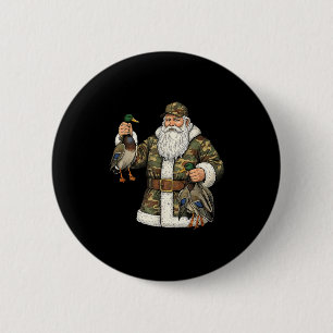 Camo Santa Mallard Duck Hunting Christmas Hunter G 6 Cm Round Badge