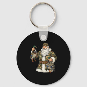 Camo Santa Mallard Duck Hunting Christmas Hunter G Key Ring