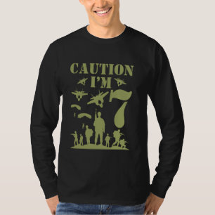 Camo Seven Birthday Boy Military 7th Party Boys Ag T-Shirt