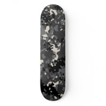 Camo Skateboard Black White Gray