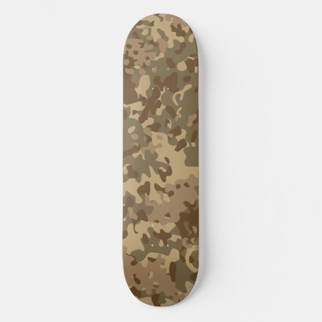 Camo Skateboard Brown Tan Green (Front)