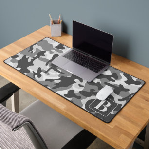 Camo Snow Personalised Monogram Camouflage Desk Mat