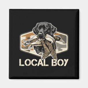 Camo Southern Local Boy Duck Hunting Black Lab Out Magnet