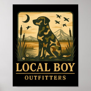 Camo Southern Local Boy Duck Hunting Black Lab Out Poster