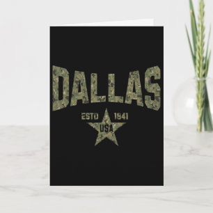 Camo Souvenir Usa Star Dallas Texas  Card