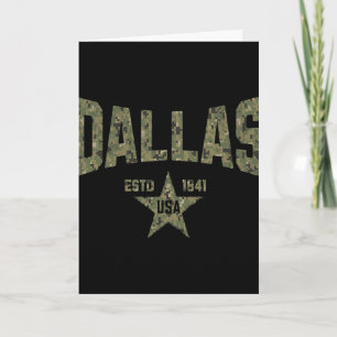 Camo Souvenir Usa Star Dallas Texas  Card