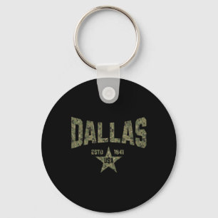 Camo Souvenir Usa Star Dallas Texas  Key Ring