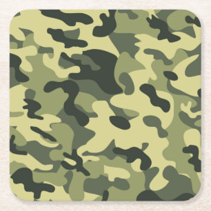 Camo Square Paper Coaster