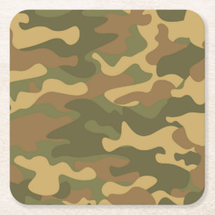 Camo Square Paper Coaster