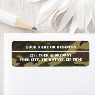 Camo Stencil Return Address Labels