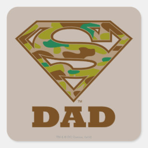 Camo Super Dad Square Sticker