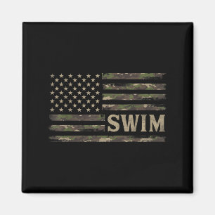 Camo Swim Camourflage Usa Flag Swimmer Coach Magnet