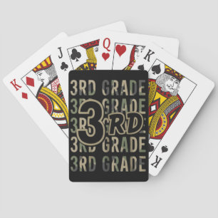 Camo Team 3rd Grade Squad Back To School Teacher  Playing Cards