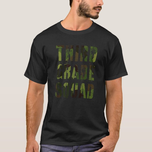 Camo Third Grade Squad Teacher Hello 3rd Grader Vi T-Shirt (Front)