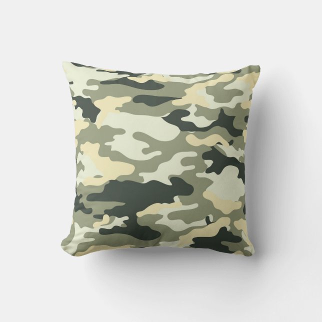 Camo Throw Pillow. Cushion (Front)