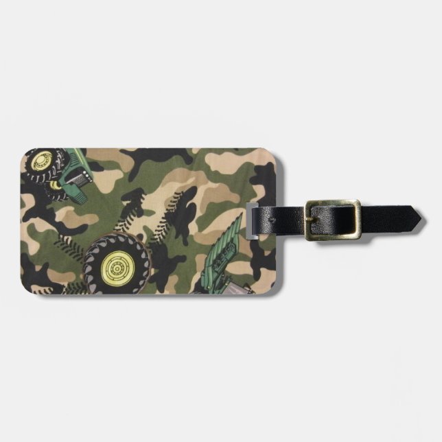 Camo & Tractors Luggage Tag (Front Horizontal)