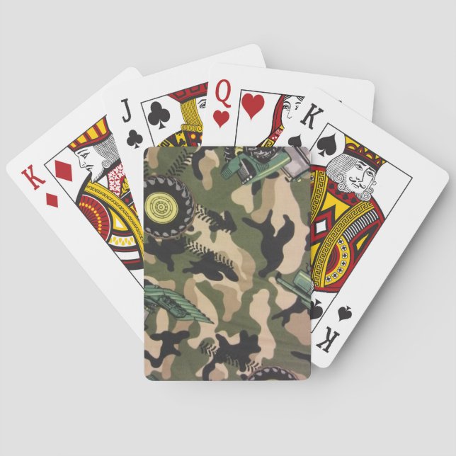 Camo & Tractors Playing Cards (Back)