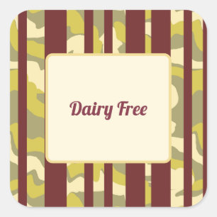 Camo Urban Stripe Patten Dietary Requirement  Square Sticker