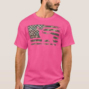 Camo Us American Flag Deer Elk Buck Hunting Hunter T-Shirt