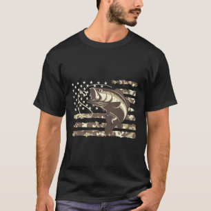 Camo Us Flag B Fish Cool Fishing Patriotic Men Wom T-Shirt