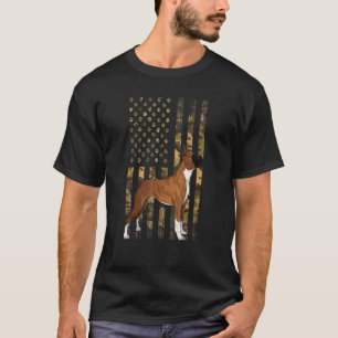 Camo US Flag Boxer Vintage Animal Pet Dog Patrioti T-Shirt