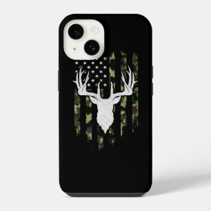 Camo Us Flag Deer Elk Buck Camoflage Hunting iPhone 14 Case
