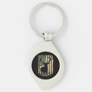 Camo US Flag Deer Hunting Camoflage Hunter Key Ring