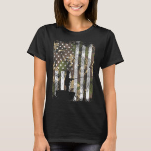 Camo Us Flag Fisherman Vintage Fishing Patriotic A T-Shirt