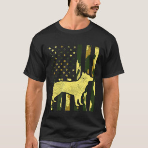 Camo Us Flag Heeler Animal Cattle Dog Patriot Camo T-Shirt