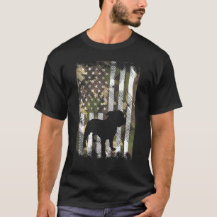 Camo US Flag Pitbull Vintage Patriot Pittie Dog Lo T-Shirt