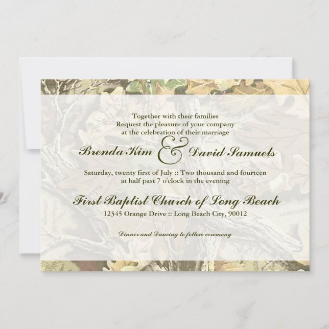 Camo Wedding Invitation (Front)