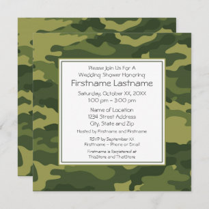 Camo Wedding Shower or Party Invitation