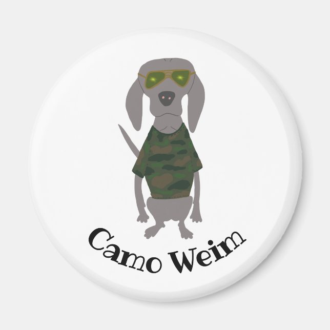 Camo Weim Weimaraner Grey Ghost Dog Magnet (Front)