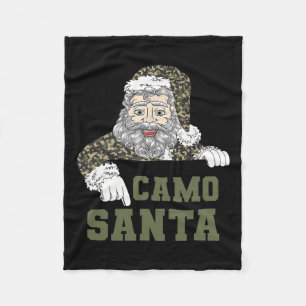 Camoflage Christmas Hunting Santa Camo Military Me Fleece Blanket