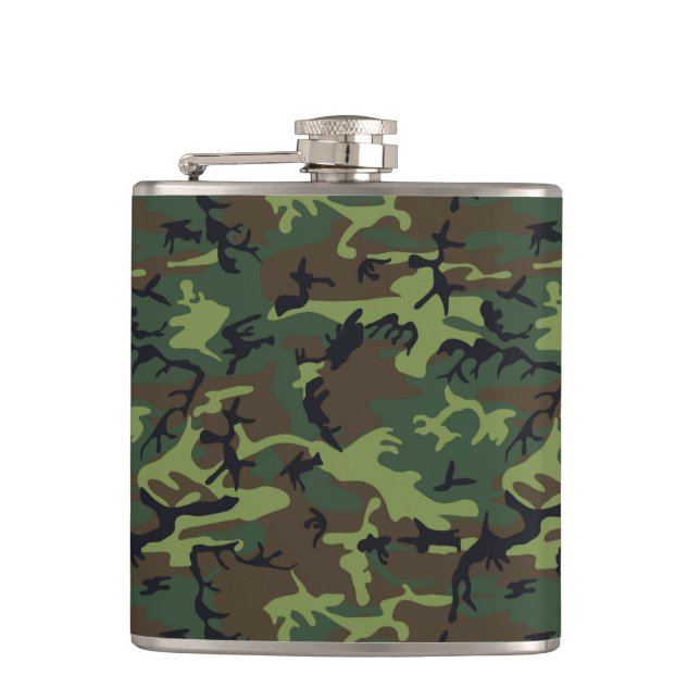 CAMOFLAGE HUNTING PATTERN HIP FLASK (Front)
